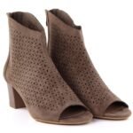 Womens open-toe brown ankle boots M.Daszyński MR1954-23 - Image 3