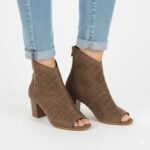 Womens open-toe brown ankle boots M.Daszyński MR1954-23 - Image 5