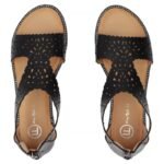 Womens openwork black sandals Filippo DS7889 - Image 4