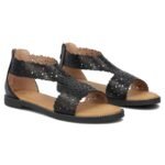 Womens openwork black sandals Filippo DS7889 - Image 5
