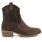 Womens openwork brown cowboy boots Jezzi RMR2353-16 - Image 2
