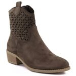 Womens openwork brown cowboy boots Jezzi RMR2353-16