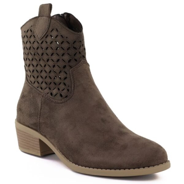 Womens openwork brown cowboy boots Jezzi RMR2353-16