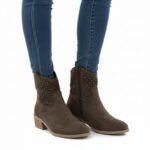 Womens openwork brown cowboy boots Jezzi RMR2353-16 - Image 4
