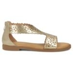 Womens openwork gold sandals Filippo DS7889 - Image 2