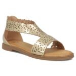 Womens openwork gold sandals Filippo DS7889