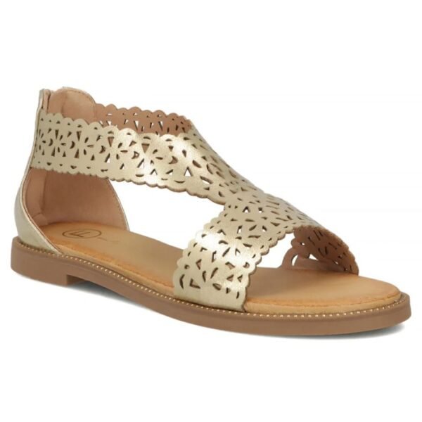 Womens openwork gold sandals Filippo DS7889