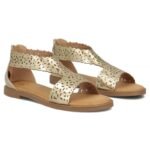 Womens openwork gold sandals Filippo DS7889 - Image 5