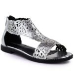 Womens openwork silver sandals M.Daszyński MR24148-2