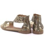 Womens openwork snakeskin gold sandals M.Daszyński MR24148-2 - Image 4