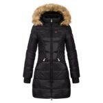 Womens PARKA Geographical Norway ABEILLE BLACK DISTRI LADY 2601-9 DBC BLACK (WY4579F/GN-NOIR)