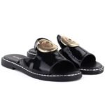 Womens patent leather black flip-flops with decoration M.Daszyński MR2266-5 - Image 4