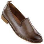 Womens patent leather shoes, beige, Potocki 19337