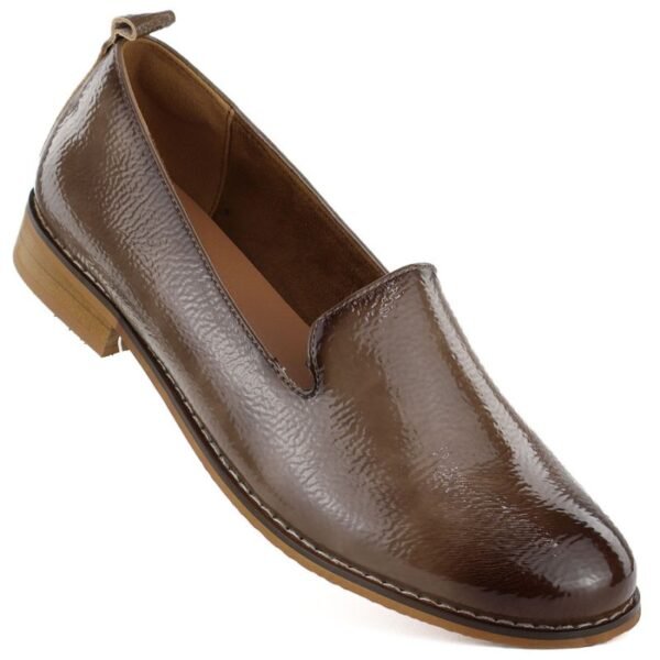 Womens patent leather shoes, beige, Potocki 19337