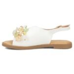 Womens sandals with beads, white, Filippo DS7900 - Image 3
