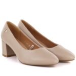 Womens Sergio Leone PB404 coffee block heel pumps - Image 4