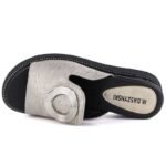 Womens silver low wedge flip-flops M.Daszyński MR2267-7 - Image 2
