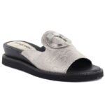 Womens silver low wedge flip-flops M.Daszyński MR2267-7 - Image 4