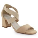 Womens slip-on sandals with a block heel, beige Filippo DS6920 - Image 4