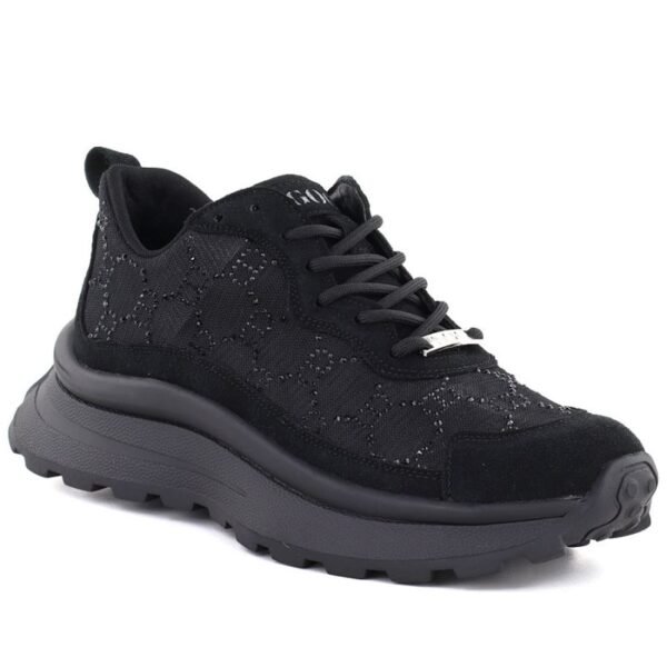 Womens sneakers with mesh and rhinestones black Goe TT2N4041