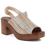 Womens wicker heeled sandals M.Daszyński MR23126-7