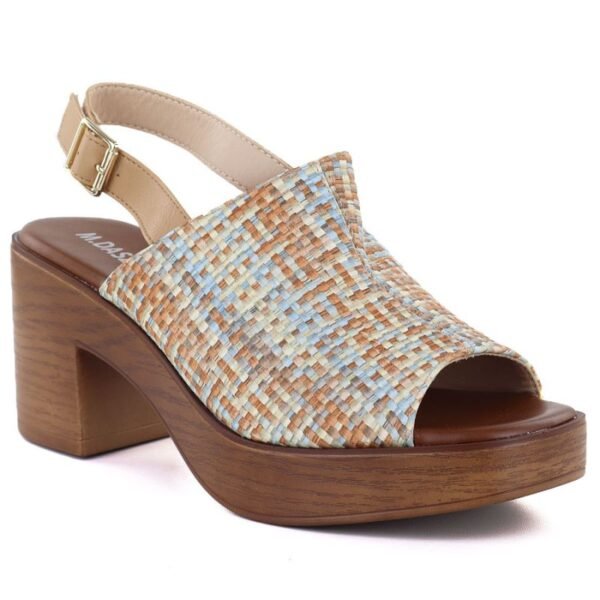 Womens wicker heeled sandals M.Daszyński MR23126-7