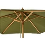 WOODEN GARDEN UMBRELLA 250 CM FOLDABLE GREEN - Image 2