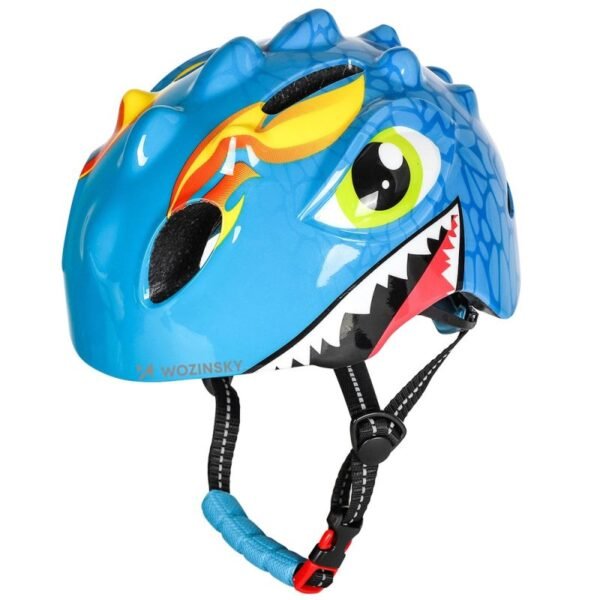 Wozinsky Childrens Bicycle Helmet, Dragon Pattern, Lightweight, S - Blue