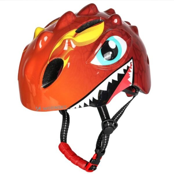 Wozinsky Childrens Bicycle Helmet, Dragon Pattern, Lightweight, S - Red