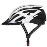 Wozinsky MTB Bike Helmet with Removable Visor and Rear USB Light L - Black and White - Image 2