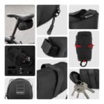 Wozinsky small bicycle saddle bag 0.6 l black (WBB8BK black) - Image 2