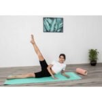 YOGA AND FITNESS MAT TPE ANTI-SLIP MINT-GRAY ENERO FIT - Image 2