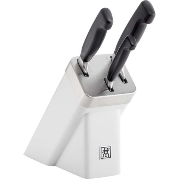 ZWILLING FOUR STAR Set of 3 knives in a self-sharpening block, white