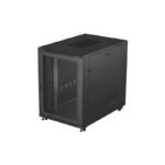 19" 22U 800x1200 black Lanberg floor-standing rack cabinet with perforated doors (flat pack) - Image 2