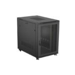 19" 22U 800x1200 black Lanberg floor-standing rack cabinet with perforated doors (flat pack) - Image 3