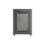 19" 22U 800x1200 black Lanberg floor-standing rack cabinet with perforated doors (flat pack) - Image 4