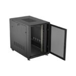 19" 22U 800x1200 black Lanberg floor-standing rack cabinet with perforated doors (flat pack) - Image 7