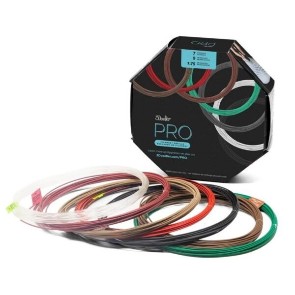 3Doodler PRO-FILLS 3D Printing Materials Copper, Polylactic Acid (PLA), Polylactic Acid with Carbon Fiber (PLA-CF), Wood Fiber Copper, Green, Gray, White, Wood, Red, Brown