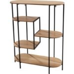 5-TIER OVAL FLOWER STAND SHELVED 77X30X95CM WOODEN TABLETOP