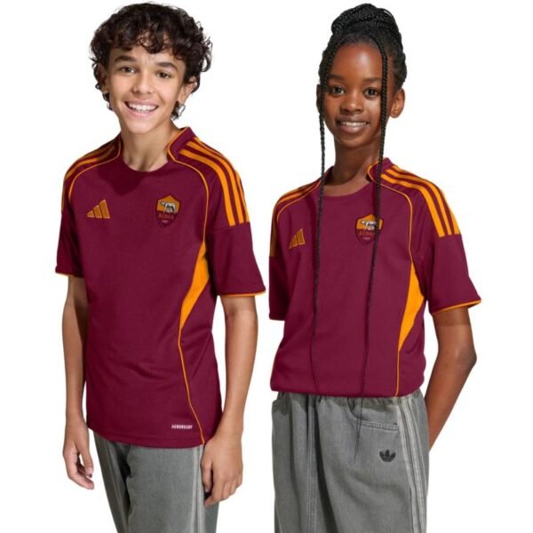 adidas AS Roma 25/26 Home burgundy kids jersey JX2613
