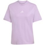 adidas Essentials 3-Stripes Cotton Womens T-Shirt Light Purple JX7619 - Image 2