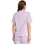 adidas Essentials 3-Stripes Cotton Womens T-Shirt Light Purple JX7619 - Image 3
