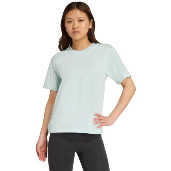adidas Essentials Small Logo Cotton Light Blue Womens T-Shirt JY4965
