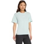 adidas Essentials Small Logo Cotton Light Blue Womens T-Shirt JY4965 - Image 4