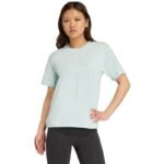 adidas Essentials Small Logo Cotton Light Blue Womens T-Shirt JY4965 - Image 7