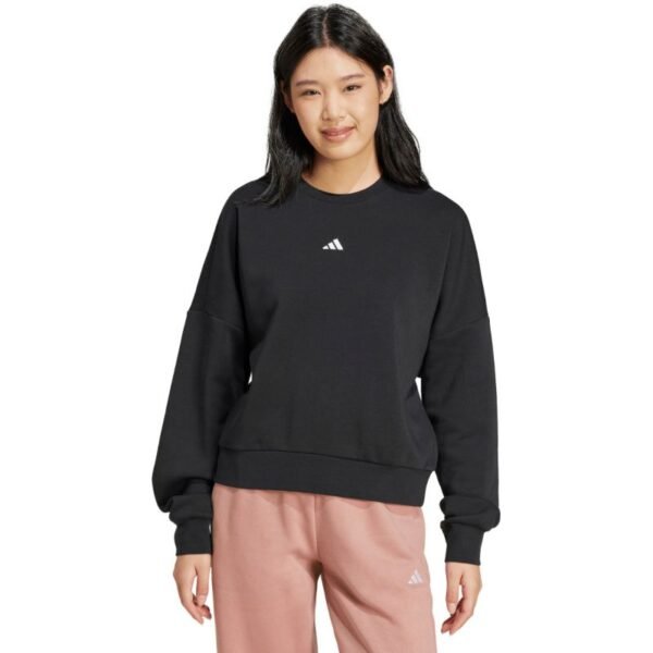 adidas Essentials Small Logo Feelcozy Womens Sweatshirt Black JC5932