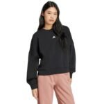 adidas Essentials Small Logo Feelcozy Womens Sweatshirt Black JC5932 - Image 4