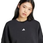 adidas Essentials Small Logo Feelcozy Womens Sweatshirt Black JC5932 - Image 5