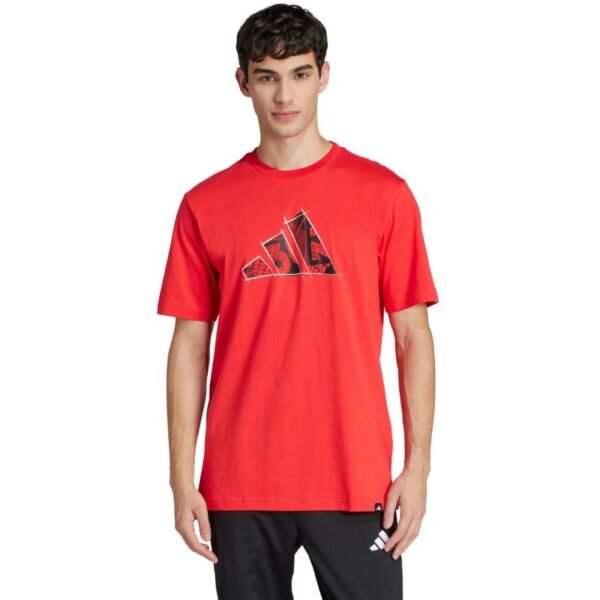 adidas Logo Graphic Mens T-Shirt Red JJ3934