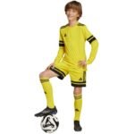 adidas Squadra 25 Long Sleeve Kids T-Shirt Yellow JJ0043 - Image 7